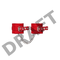 Оковы Pecado BDSM, мягкие с люверсами, натуральная кожа, красные