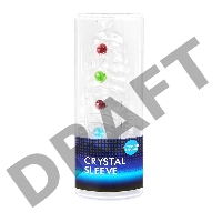 Закрытая белая насадка на пенис Crystal Sleeve с шариками и усиками - 14 см.