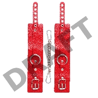Оковы Pecado BDSM, мягкие с люверсами, натуральная кожа, красные