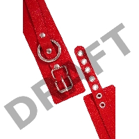 Оковы Pecado BDSM, мягкие с люверсами, натуральная кожа, красные