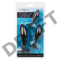 Набор из трех черных анальных пробок Silicone Anal Curve Kit