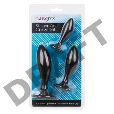 Набор из трех черных анальных пробок Silicone Anal Curve Kit