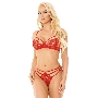 Комплект открытый SoftLine Collection Ann, (бюстгальтер, стринги), красный, L