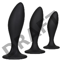 Набор из трех черных анальных пробок Silicone Anal Curve Kit