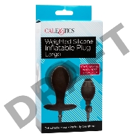 Черная расширяющаяся анальная пробка Weighted Silicone Inflatable Plug Large - 8,25 см.