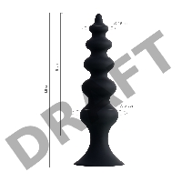 Анальная втулка POPO Pleasure by TOYFA Indi, водонепроницаемая, силикон, черная, 11,5 см, Ø 2,9 см