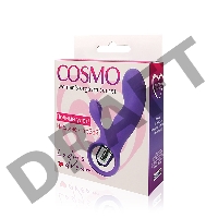 Фиолетовый вибромассажер COSMO с покрытым усиками клиторальным стимулятором