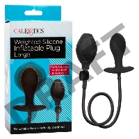 Черная расширяющаяся анальная пробка Weighted Silicone Inflatable Plug Large - 8,25 см.