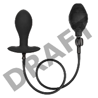 Черная расширяющаяся анальная пробка Weighted Silicone Inflatable Plug Large - 8,25 см.