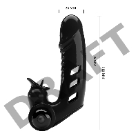 Черная вибронасадка на палец Corbin - 11 см.