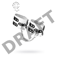 Оковы Pecado BDSM, мягкие, с двумя ремешками, с люверсами, натуральная кожа, бело-чёрные