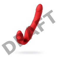 Безремневой страпон Black & Red by TOYFA с вибрацией, силикон, красный, 35 см