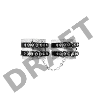 Оковы Pecado BDSM, мягкие, с двумя ремешками, с люверсами, натуральная кожа, бело-чёрные