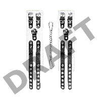 Оковы Pecado BDSM, мягкие, с двумя ремешками, с люверсами, натуральная кожа, бело-чёрные