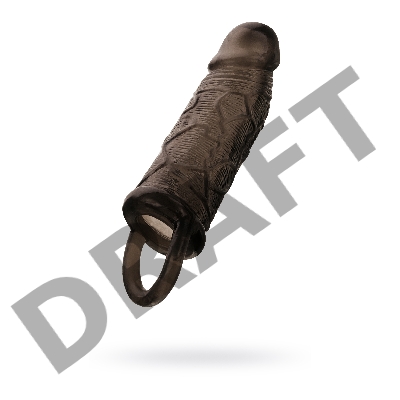 Насадка Toyfa XLover, для увеличения размера с кольцом, TPE, черная, 14,5 см