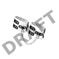 Оковы Pecado BDSM, мягкие, с двумя ремешками, с люверсами, натуральная кожа, бело-чёрные