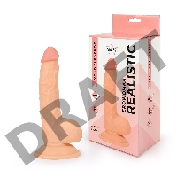 Телесный реалистичный фаллоимитатор Erowoman на присоске - 20 см.