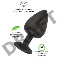 Пробка анальная Черная силиконовая с прозрачным кристаллом M 3307-02