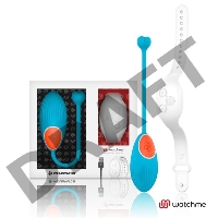 Голубое виброяйцо с белым пультом-часами Wearwatch Egg Wireless Watchme