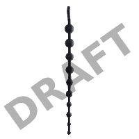 Анальные бусы TOYFA POPO Pleasure Cephei, водонепроницаемые, силикон, черные, 33,5 см, Ø 2,4 см