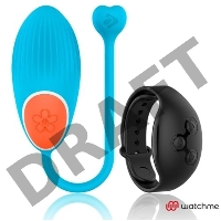 Голубое виброяйцо с черным пультом-часами Wearwatch Egg Wireless Watchme