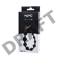 Анальные бусы TOYFA POPO Pleasure Cephei, водонепроницаемые, силикон, черные, 33,5 см, Ø 2,4 см