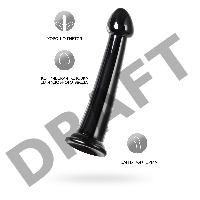 Нереалистичный фаллоимитатор Jelly Dildo M Toyfa Basic, TPE, черный, 18 см