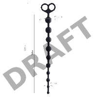 Анальные бусы TOYFA POPO Pleasure Cephei, водонепроницаемые, силикон, черные, 33,5 см, Ø 2,4 см