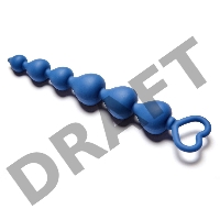 Анальная цепочка Heart Ray диаметр до 2,5 см, длина 17,5 см , цвет кобальт