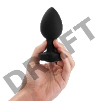Вибрирующая втулка Vibrating Jewel Plug XXL черного цвета