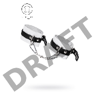 Оковы Pecado BDSM, мягкие, с одним ремешком, с люверсами, натуральная кожа, бело-чёрные