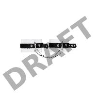 Оковы Pecado BDSM, мягкие, с одним ремешком, с люверсами, натуральная кожа, бело-чёрные