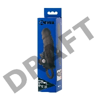 Насадка Toyfa XLover, для увеличения размера с кольцом и вибрацией, TPE, черная, 14.5 см
