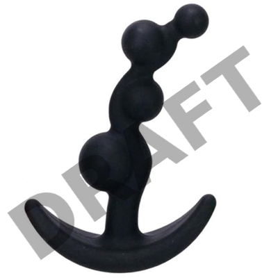 Чёрный анальный стимулятор с шариками Smiling Butt Plug - 8,9 см.