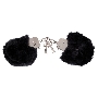 Черные меховые наручники Love Cuffs Black