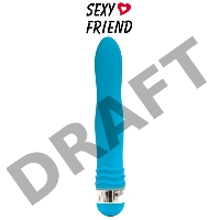 Голубой эргономичный вибратор Sexy Friend - 17,5 см.