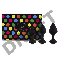 Набор из 3 черных анальных пробок Bibi Butt Plug Set