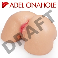 Мастурбатор-полуторс Adel Real HIPS, анус и вагина, с двойным слоем материала