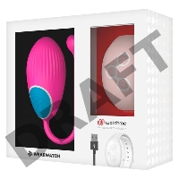 Розовое виброяйцо с нежно-розовым пультом-часами Wearwatch Egg Wireless Watchme
