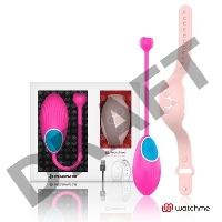 Розовое виброяйцо с нежно-розовым пультом-часами Wearwatch Egg Wireless Watchme