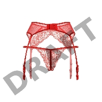 Пояс для чулок и стринги кружевные SoftLine Collection, красный, M/L