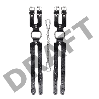 Оковы Pecado BDSM, из двух ремешков, натуральная кожа, чёрные