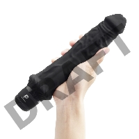 Черный вибратор-реалистик 8 Girthy Realistic Vibrator - 24,5 см.