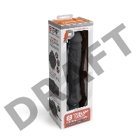 Черный вибратор-реалистик 8 Girthy Realistic Vibrator - 24,5 см.