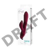 Вибратор с клиторальным стимулятором L'EROINA by TOYFA Sangra, силикон, бордовый, 20,5 см