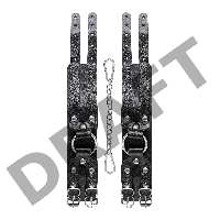 Оковы Pecado BDSM, с двумя ремешками, натуральная кожа, чёрные