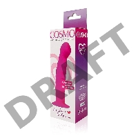 Розовый фаллоимитатор с ребристой поверхностью Cosmo - 14 см.