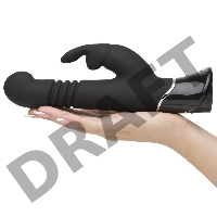 Черный хай-тек вибратор Greedy Girl Thrusting Rabbit Vibrator - 22,8 см.