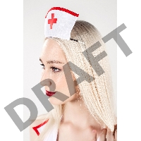 Верхняя часть костюма «Медсестра», Pecado BDSM, корсет, головной убор, бело-красный, 46