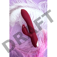 Вибратор с клиторальным стимулятором L'EROINA by TOYFA Sangra, силикон, бордовый, 20,5 см